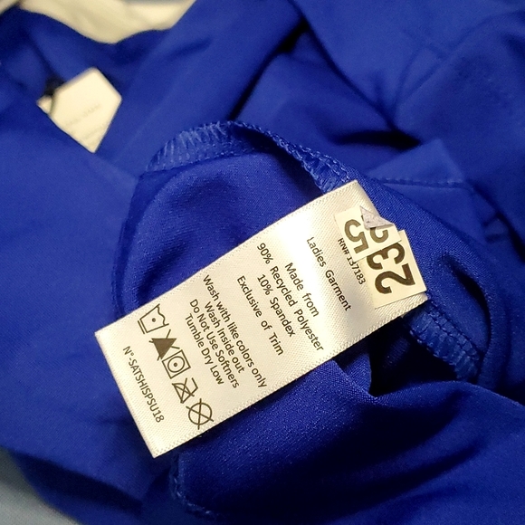 NWT Satva Sari Cami, Royal Blue & White Mesh with Build in Bra - Size Small - Picture 11 of 13